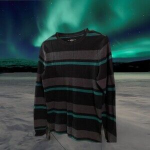 Urban Pipeline Stripe Sweater - Grey/Black/Green
